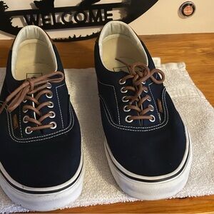 Vans Dark Blue Sneakers with Brown Laces